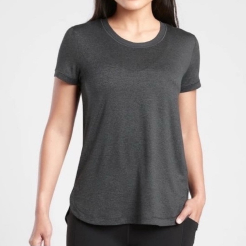Athleta Charcoal Short Sleeve Tee